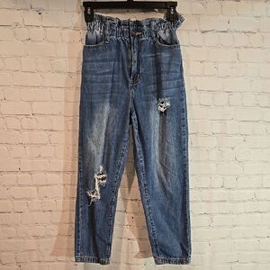 KanCan paperbag distressed boyfriend jeans size 0